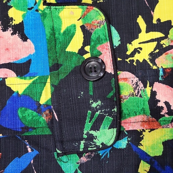 EUC Erin London women's floral lace back 97% cotton button down jacket coat, M - Picture 5 of 10